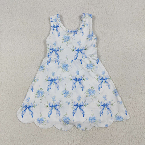 GSD2587 Flower Bows Yoga Girl's Dress Onesie