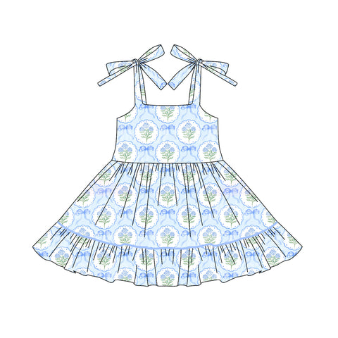 Preorder 06.24 GSD2590 Bouquet Flower Blue Girl's Dress