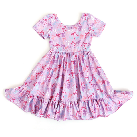 Preorder 06.28 Coquette Bows Princess Purple Girl's Dress