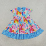 GSD2610 Colorful Watercolor Girl's Dress