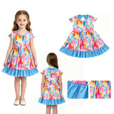 GSD2610 Colorful Watercolor Girl's Dress