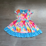 Preorder Samples GSD2610 Colorful Watercolor Girl's Dress