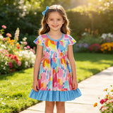 GSD2610 Colorful Watercolor Girl's Dress