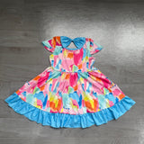 Preorder Samples GSD2610 Colorful Watercolor Girl's Dress