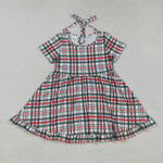 GSD2613 Christmas Plaid Green Red Girl's Dress