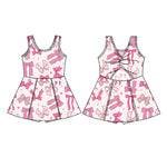 Preorder 06.28 GSD2628 Coquette Bows Pink Sports Yoga Girl's Dress Onesie