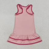 GSD2630 Solid Color Pink Sports Yoga Girl's Dress