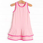 Preorder 06.28 GSD2630 Solid Color Pink Sports Yoga Girl's Dress Onesie