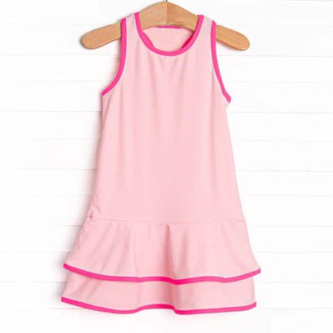 Preorder 06.28 GSD2630 Solid Color Pink Sports Yoga Girl's Dress Onesie