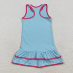 GSD2631 Solid Color Blue Sports Yoga Girl's Dress（副本）