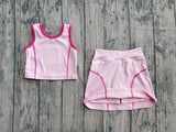 Preorder Samples GSD2675 Fashion Solid Color Pink Yoga Girls Skorts Set