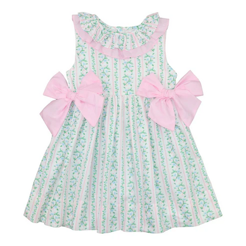 Preorder 07.05 GSD2678 Flower Floral Green Pink Girl's Dress