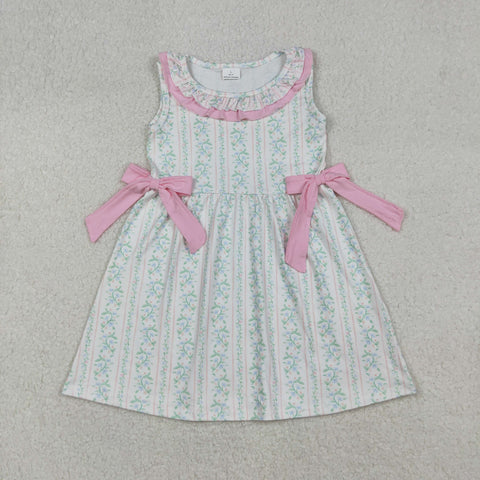 GSD2678 Flower Floral Green Pink Girl's Dress
