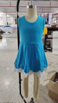 Preorder Samples GSD2680 Solid Color Blue Ruffles Sports Yoga Girl's Dress Onesie