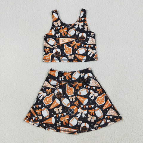 GSD2687 GO TEAM Cheer Game Day Football Yoga Girls Skorts Set