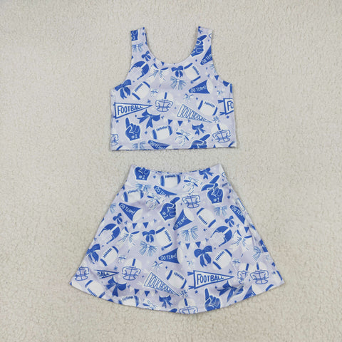 GSD2688 GO TEAM Cheer Game Day Football Yoga Girls Skorts Set