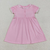 GSD2718 Smocked  Bows Pink Cute Girl's Dress