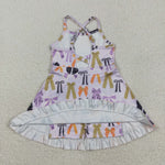 GSD2737 Coquette Bows Purple Sports Yoga Girl's Dress Onesie