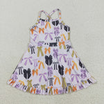 GSD2737 Coquette Bows Purple Sports Yoga Girl's Dress Onesie