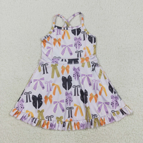 GSD2737 Coquette Bows Purple Sports Yoga Girl's Dress Onesie
