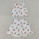 GSD2738 Peach Furit Yoga Girls Skorts Set