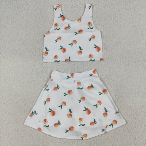 GSD2738 Peach Furit Yoga Girls Skorts Set