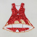 GSD2748 Summer Ice Cream Drip Red Wine Sports Yoga Girl's Dress Onesie