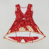 GSD2748 Summer Ice Cream Drip Red Wine Sports Yoga Girl's Dress Onesie
