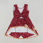 GSD2749 Summer Ice Cream Drip Red Sports Yoga Girl's Dress Onesie