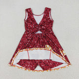 GSD2749 Summer Ice Cream Drip Red Sports Yoga Girl's Dress Onesie