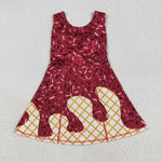 GSD2749 Summer Ice Cream Drip Red Sports Yoga Girl's Dress Onesie