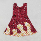 GSD2749 Summer Ice Cream Drip Red Sports Yoga Girl's Dress Onesie
