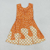 GSD2750 Summer Ice Cream Drip Orange Sports Yoga Girl's Dress Onesie