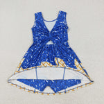GSD2751 Summer Ice Cream Drip Blue Sports Yoga Girl's Dress Onesie