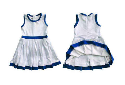 Preorder 08.11 Athletic Pleated Tennis Sports Yoga Blue Girl's Dress Onesie