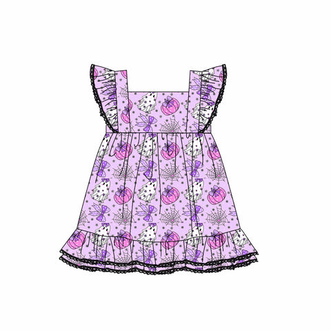 Preorder 08.14 GSD2762 Halloween Ghost Bows Purple Girl's Dress