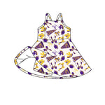 Preorder Samples GSD2781 Go Team Go Fight Football Bows Yoga Girl's Dress Onesie
