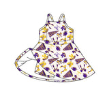 Preorder Samples GSD2781 Go Team Go Fight Football Bows Yoga Girl's Dress Onesie