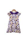 Preorder Samples GSD2784 Game Day Go Team Bows Football Purple Girl's Dress