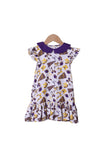 Preorder Samples GSD2784 Game Day Go Team Bows Football Purple Girl's Dress