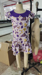 Preorder Samples GSD2784 Game Day Go Team Bows Football Purple Girl's Dress