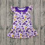 Preorder Samples GSD2784 Game Day Go Team Bows Football Purple Girl's Dress