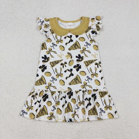 GSD2788 Go Team Go Fight Win Bows Girl's Dress
