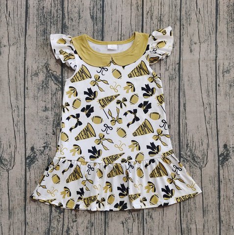 Preorder Samples GSD2788 Go Team Go Fight Win Bows Girl's Dress