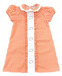 Preorder 09.09 GSD2797 Baseball Game Day Orange Plaid Girl's Dress