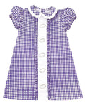 Preorder 09.09 GSD2799 Baseball Game Day Purple Plaid Girl's Dress