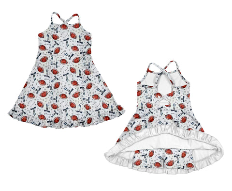 Preorder 09.14 GSD2802 Game Football Yoga Girl's Dress Onesie
