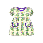 Preorder 10.01 MOQ 5 pcs Mardi Gras Crocodile Girl's Dress