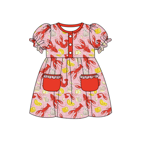 Preorder 10.03 MOQ 5 pcs Crawfish Potato Red Girl's Dress