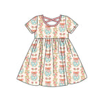 Preorder 10.06 MOQ 5 pcs GSD2813 Easter Bunny Egg Bows Flower Girl's Dress
